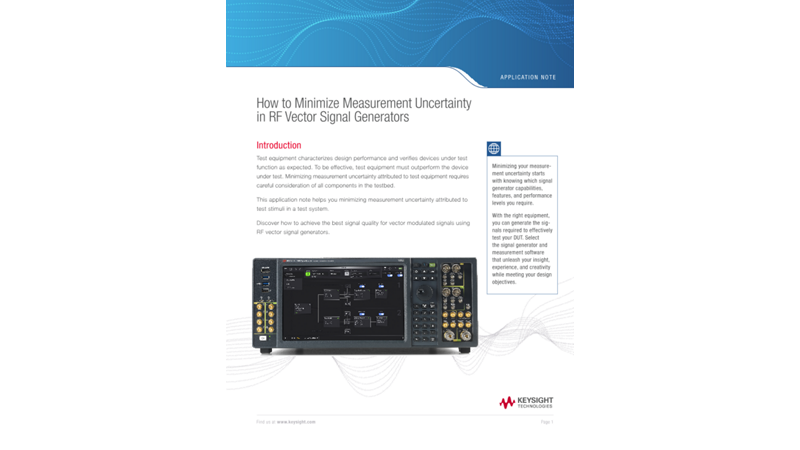 How to Minimize the Measurement Uncertainty in RF Signal Generation